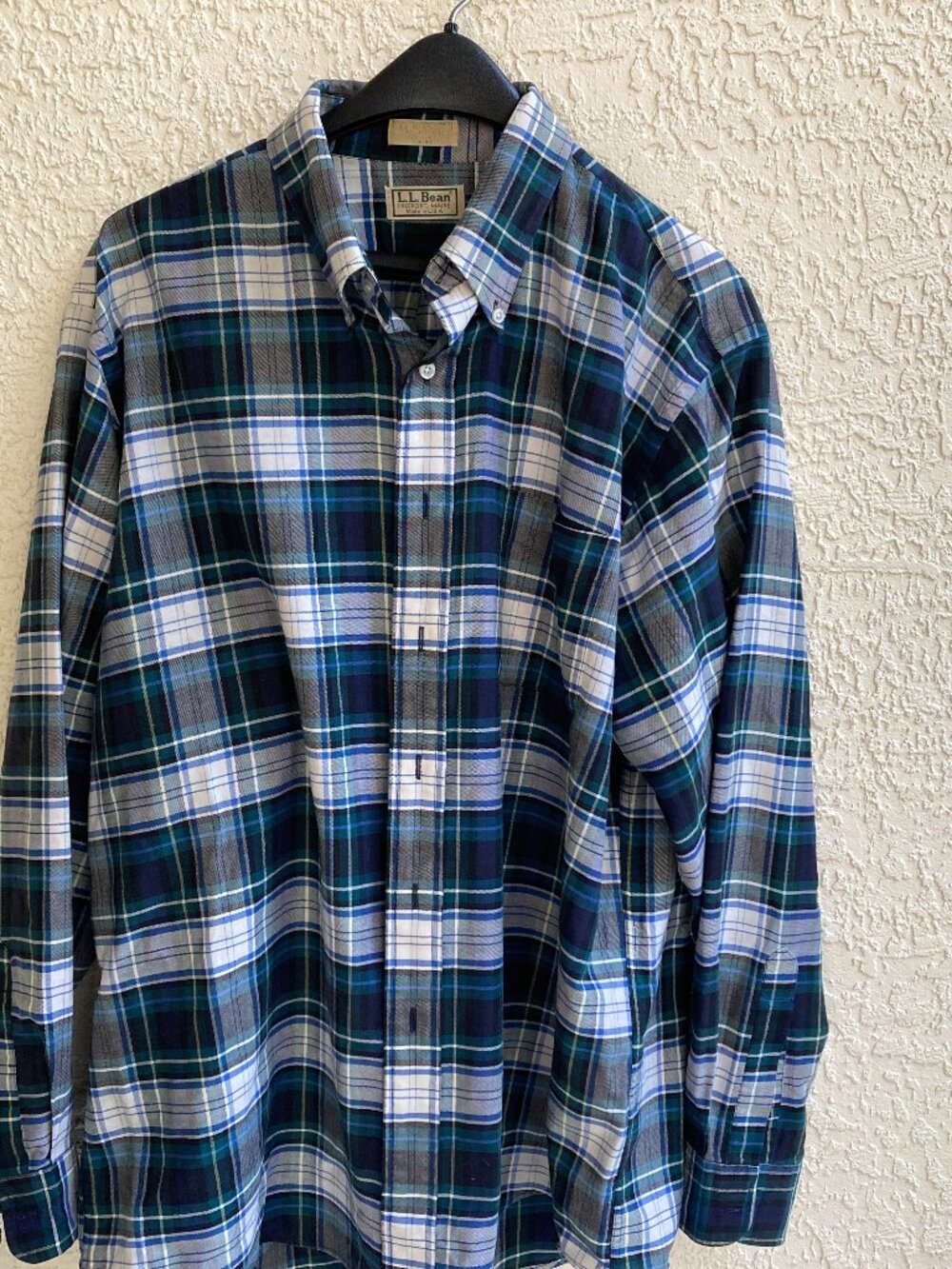 L.L. BEAN PLAID SHIRT 2XL BIG/TALL TARTAN PLAID BUTTON DOWN MEN VINTAGE CHEST 52